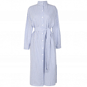 Картинка Платье рубашка хлопок в полоску разрезы по бокам + пояс от магазина LonnaMag