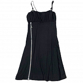 Картинка Платье тонкие лямки с кольцом грудь со сборкой сбоку молния с цепью от магазина LonnaMag