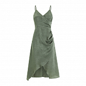 Картинка Платье миди перламутровое асимметричное на тонких лямках  от магазина LonnaMag