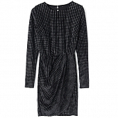 Картинка Платье мини черный бархат серебристое напыление блестки от магазина LonnaMag