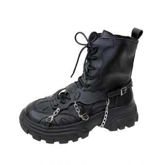Ботинки футуристичные на шнуровке + резиновый аксессуар на цепочках