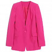 Картинка Жакет удлиненный без отворотов акцент на карманах 1 пуговица от магазина LonnaMag