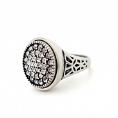 картинка Перстень серебряная окантока мелкие стразы камень от магазина LonnaMag