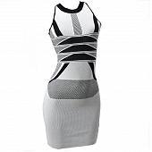 Картинка Платье мини трикотаж без рукавов трикотаж английская пройма геометрический узор от магазина LonnaMag