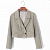 Картинка Пиджак укороченый пегий 1 пуговица снизу прошита серая лента от магазина LonnaMag