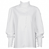 Картинка Рубашка воротник стойка 11 пуговиц диагональю широкие манжеты  от магазина LonnaMag