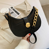 картинка Сумка полумесяц цепь тиснение золотой круг замок от магазина LonnaMag