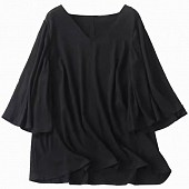Картинка Блуза oversize жатая ткань пуговицы на спине плечи полоски от магазина LonnaMag