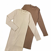 Картинка Платье стрейч мини рубчик по фигуре длинный рукав под горло от магазина LonnaMag