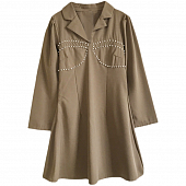 Картинка Платье мини с воротником жемчужины на груди в виде лифа от магазина LonnaMag