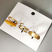 картинка Кольца крупные матовые набор 2 шт золото спираль + желтое от магазина LonnaMag