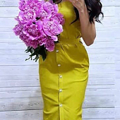 Картинка Платье сарафан золотые пуговицы + пояс от магазина LonnaMag