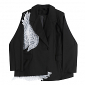 Картинка Пиджак черный oversize белые прозрачные крылья от магазина LonnaMag