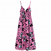 Картинка Платье макси сарафан треугольные чашечки резинка на поясе принт цветы от магазина LonnaMag