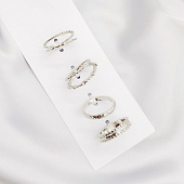 картинка Кольца набор 6 шт тонкие крученые стразы рельеф от магазина LonnaMag