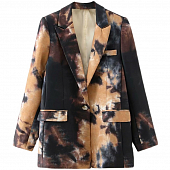Картинка Пиджак прямой принт тай дай темные оттенки от магазина LonnaMag