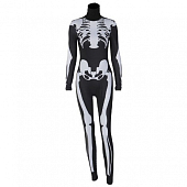 Картинка Комбинезон черный принт скелет хэллоуин косплей от магазина LonnaMag