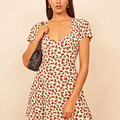 Картинка Платье легкое принт вишни бант на спине от магазина LonnaMag