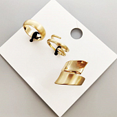 картинка Кольца крупные матовые набор 2 шт золото спираль от магазина LonnaMag