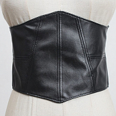 картинка Широкий пояс корсет эко кожа сзади резинка 4 кнопки швы спереди от магазина LonnaMag