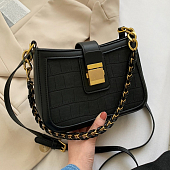 картинка Сумка крокодил золотой квадрат замок ручка-цепь с цветом от магазина LonnaMag