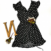 Картинка Платье мини на запах без рукавов воланы горох от магазина LonnaMag