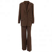 Картинка Костюм коричневый пиджак 2 пуговицы однобортный + борюки клеш от магазина LonnaMag