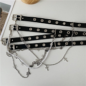 картинка Ремень с люверсами + цепочка бабочки и кресты от магазина LonnaMag