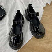 картинка Туфли мэри джейн лаковые зубчатая толстая платформа и каблук от магазина LonnaMag