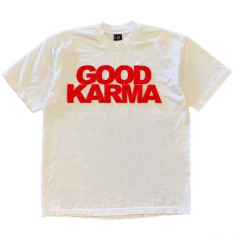 Футболка oversize (260 гр.) красная надпись GOOD KARMA