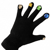 картинка Перчатки яркие цвета на пальцах нашиты камни алмазы от магазина LonnaMag