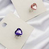 картинка Кольцо перстень страза-сердце серебро от магазина LonnaMag