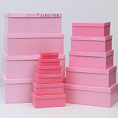 Коробка розовая однотонная "Love"