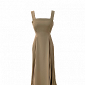 Картинка Платье миди приталенное квадратный вырез широкие лямки складки по бокам от магазина LonnaMag