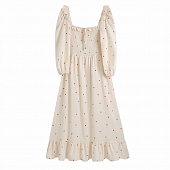 Картинка Платье миди свободный рукав рюши принт мелкие сердечки от магазина LonnaMag