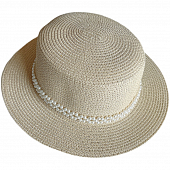 картинка Шляпа соломенная в 2 ряда жемчужины от магазина LonnaMag