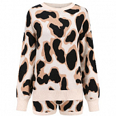 Картинка Костюм теплый леопардовые пятна свитер + шорты от магазина LonnaMag