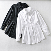 Картинка Платье рубашка защипы на талии от магазина LonnaMag