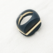 картинка Кольцо перстень 3 части черный + золото от магазина LonnaMag