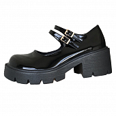 картинка Туфли 2 тонких ремешка массивная подошва + каблук (лак) от магазина LonnaMag