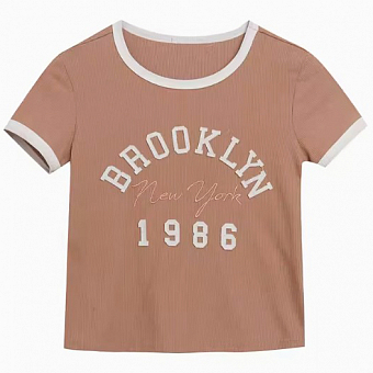 Футболка окантовка нашивка Brooklyn 1986 New York