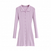 Картинка Платье мини на пуговицах длинный рукав + воротник от магазина LonnaMag