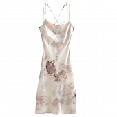 Картинка Платье мини атлас с длинными заязками принт чернильные пятна от магазина LonnaMag