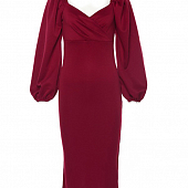 Картинка Платье по фигуре объемные рукава буфы плечи на резинках от магазина LonnaMag