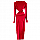 Картинка Платье трикотаж миди круглый вырез дырка под большой палец 2 разреза от магазина LonnaMag