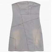 Картинка Платье бюстье мини бежевая джинса ассиметрия от магазина LonnaMag