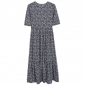 Картинка Платье макси белый цветочный орнамент короткий рукав от магазина LonnaMag