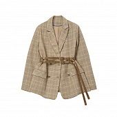 Картинка Пиджак клетка + 2 коричневых ремня от магазина LonnaMag