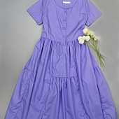 Картинка Платье макси клеш пуговицы на груди из ткани в цвет от магазина LonnaMag