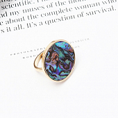 картинка Кольцо крупный круг зеленый перламутр от магазина LonnaMag